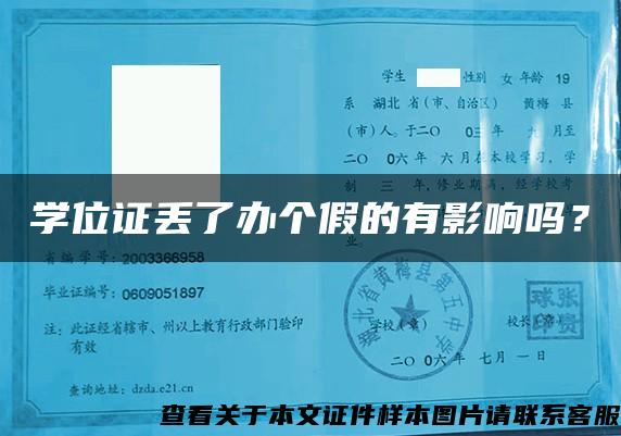 學位證丟了辦個假的有影響嗎？