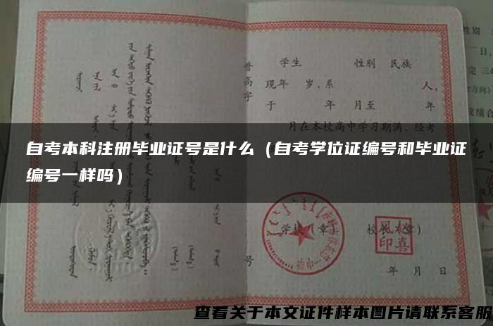 自考本科注冊畢業證號是什么（自考學位證編號和畢業證編號一樣嗎）