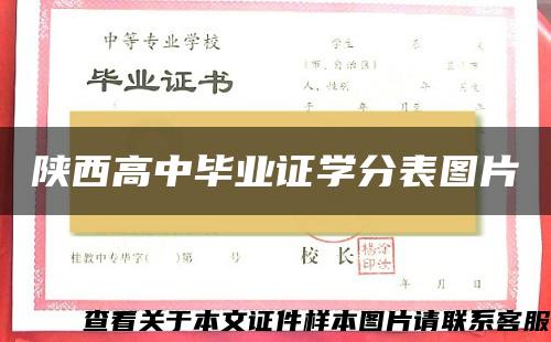陜西高中畢業證學分表圖片