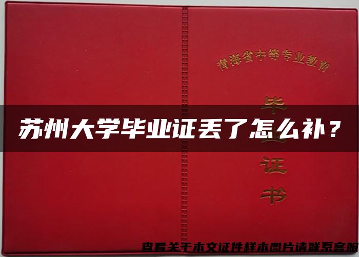 蘇州大學畢業證丟了怎么補？