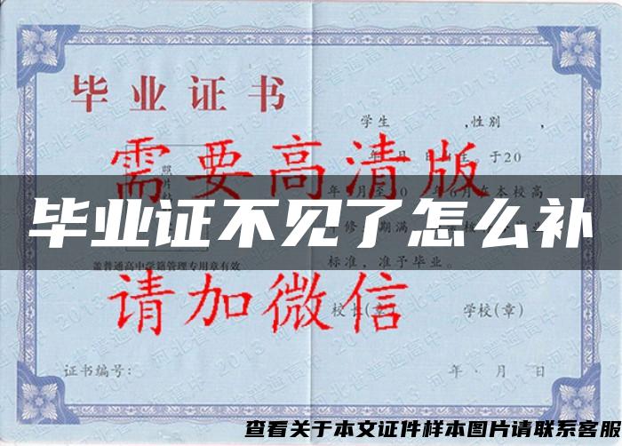 畢業證不見了怎么補