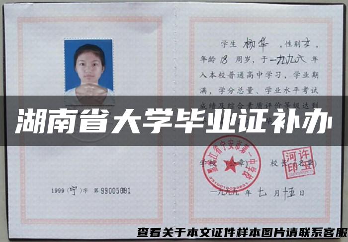 湖南省大學畢業證補辦
