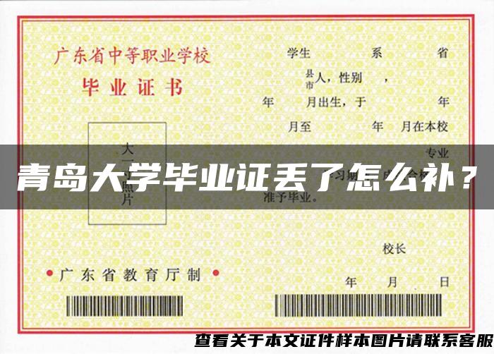 青島大學畢業證丟了怎么補？