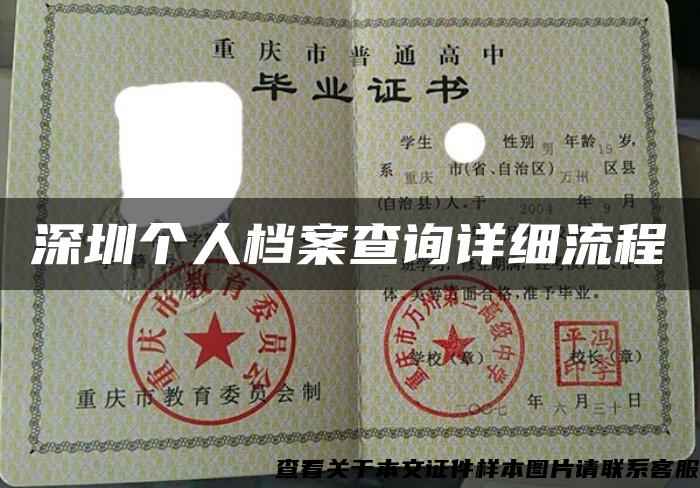 深圳個人檔案查詢詳細流程