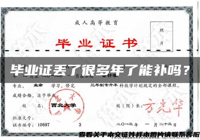 畢業證丟了很多年了能補嗎？
