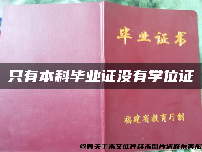 只有本科畢業證沒有學位證