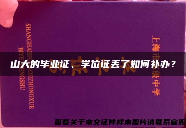 山大的畢業證、學位證丟了如何補辦？