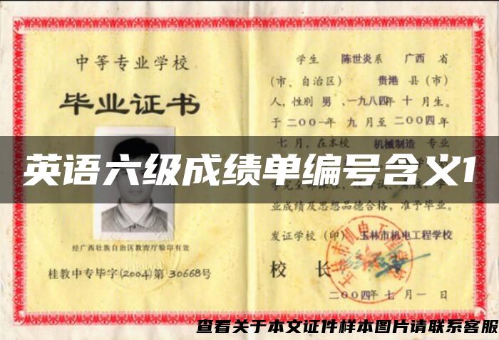 英語六級成績單編號含義1