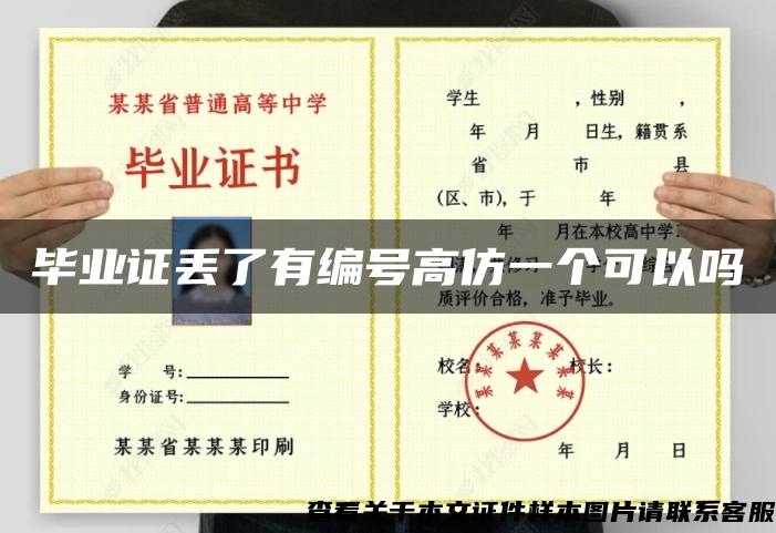 畢業證丟了有編號高仿一個可以嗎
