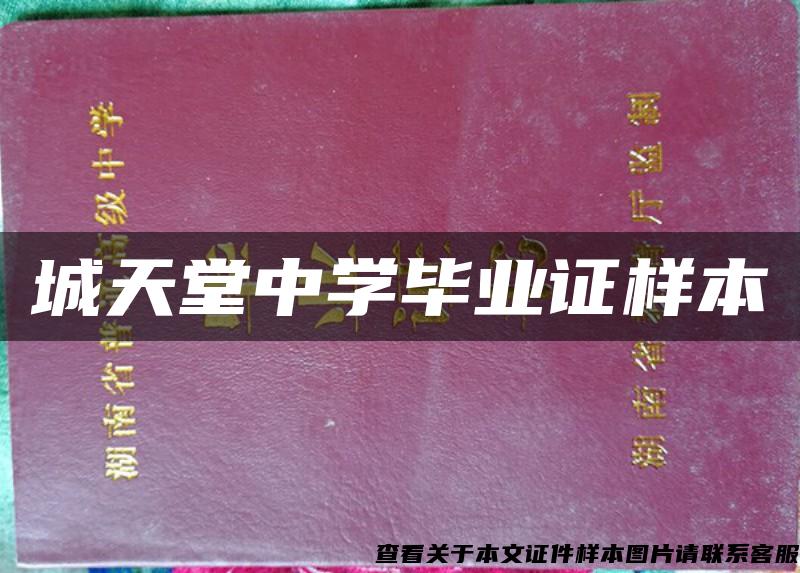 城天堂中學畢業證樣本