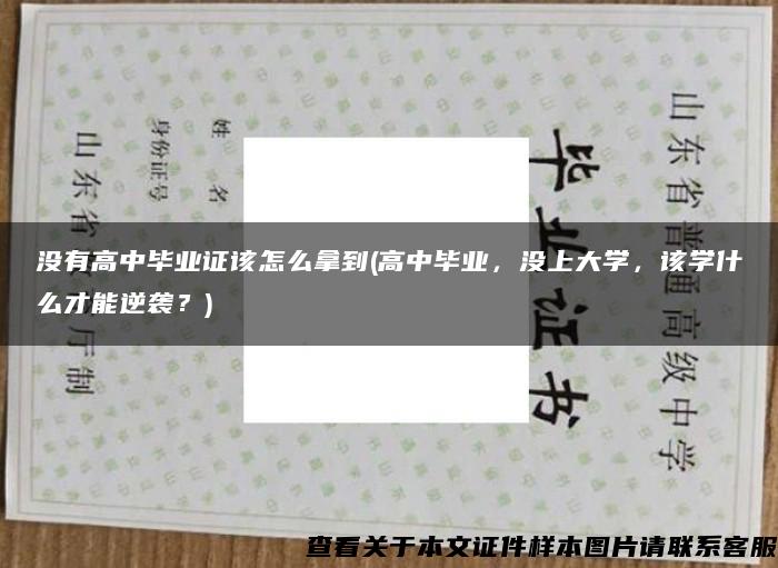 沒有高中畢業證該怎么拿到(高中畢業，沒上大學，該學什么才能逆襲？)