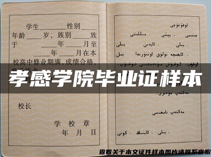 孝感學院畢業證樣本