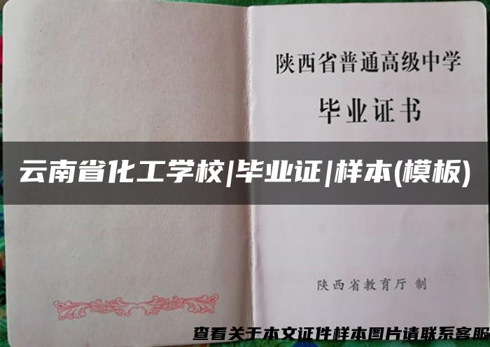 云南省化工學校|畢業證|樣本(模板)