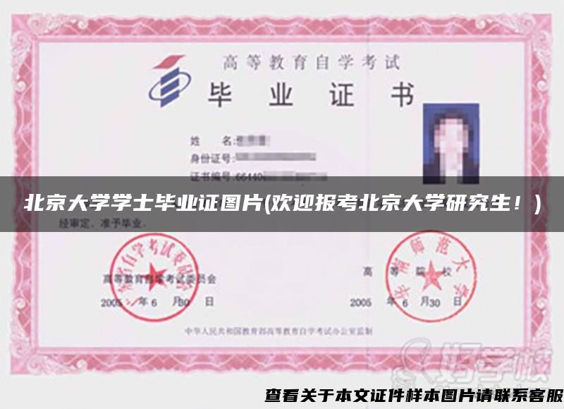 北京大學學士畢業證圖片(歡迎報考北京大學研究生！)