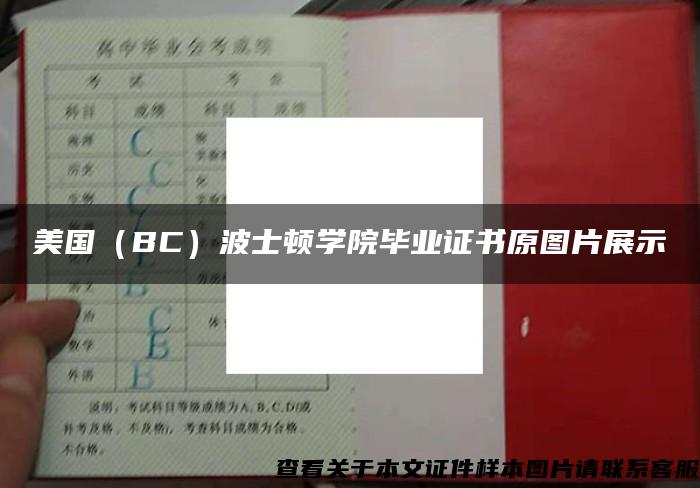 美國（BC）波士頓學院畢業證書原圖片展示