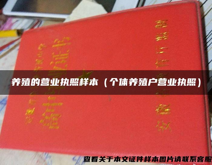 養殖的營業執照樣本（個體養殖戶營業執照）