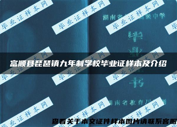 富順縣琵琶鎮九年制學校畢業證樣本及介紹