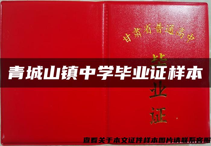 青城山鎮中學畢業證樣本