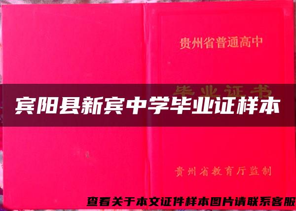 賓陽縣新賓中學畢業證樣本