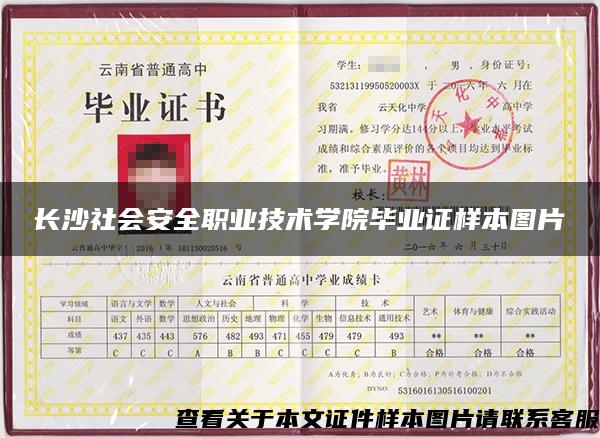 長沙社會安全職業技術學院畢業證樣本圖片
