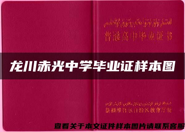 龍川赤光中學畢業證樣本圖
