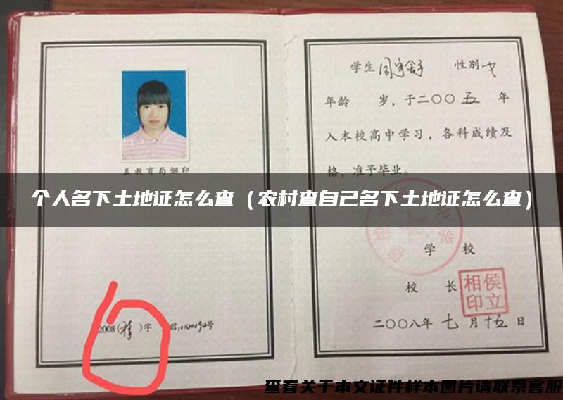 個人名下土地證怎么查（農村查自己名下土地證怎么查）