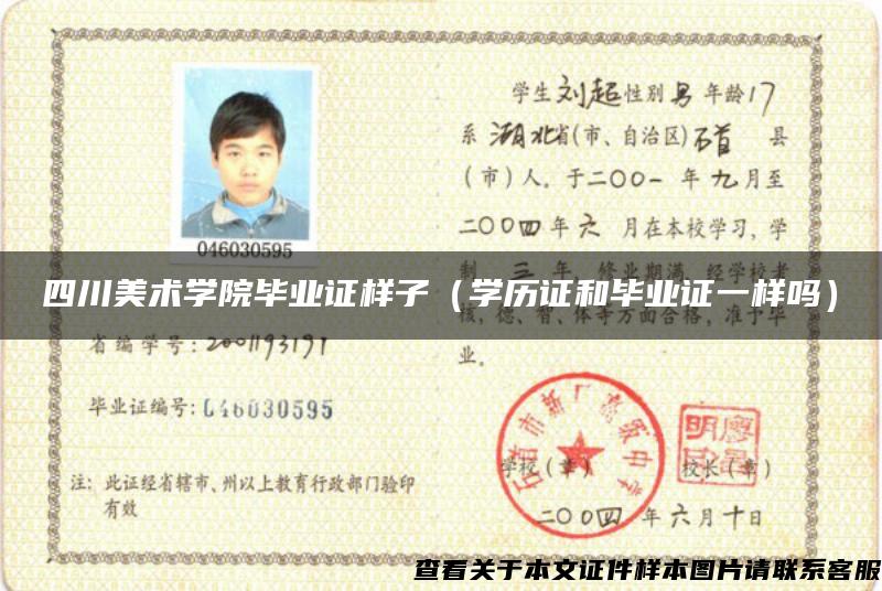 四川美術學院畢業證樣子（學歷證和畢業證一樣嗎）