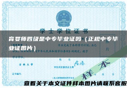 育嬰師四級是中專畢業證嗎（正規中專畢業證圖片）