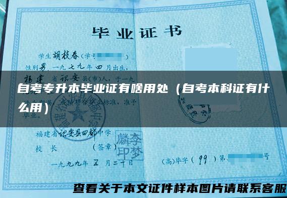 自考專升本畢業證有啥用處（自考本科證有什么用）