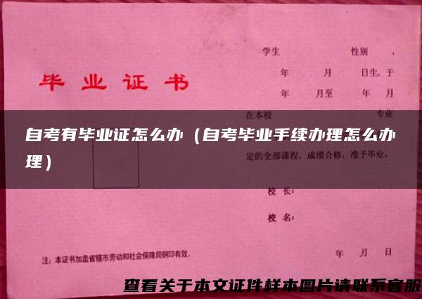自考有畢業證怎么辦（自考畢業手續辦理怎么辦理）
