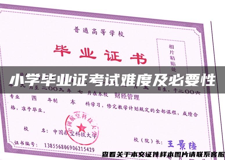 小學畢業證考試難度及必要性