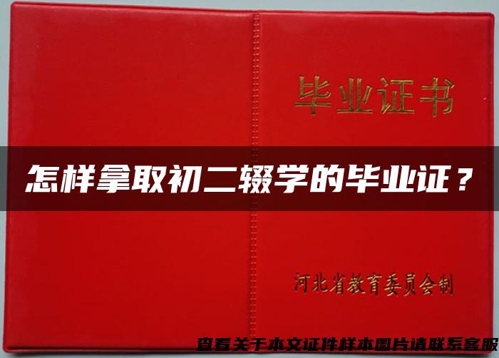 怎樣拿取初二輟學的畢業證？