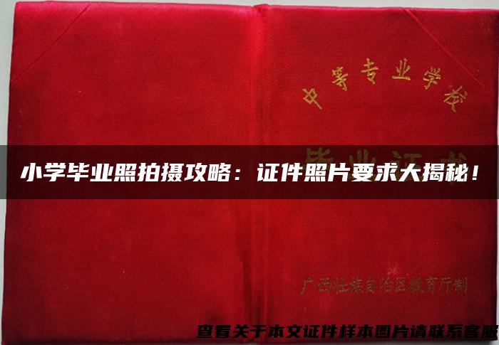 小學畢業照拍攝攻略：證件照片要求大揭秘！
