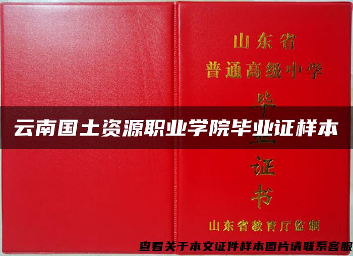 云南國土資源職業學院畢業證樣本