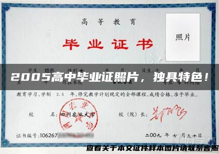 2005高中畢業證照片，獨具特色！