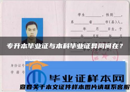 專升本畢業證與本科畢業證異同何在？