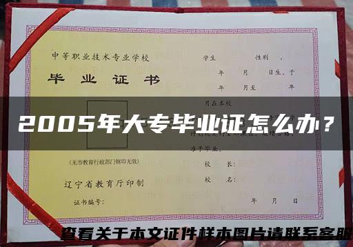 2005年大專畢業證怎么辦？
