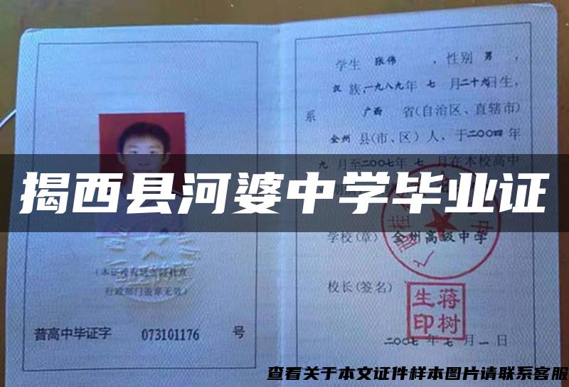 揭西縣河婆中學畢業證