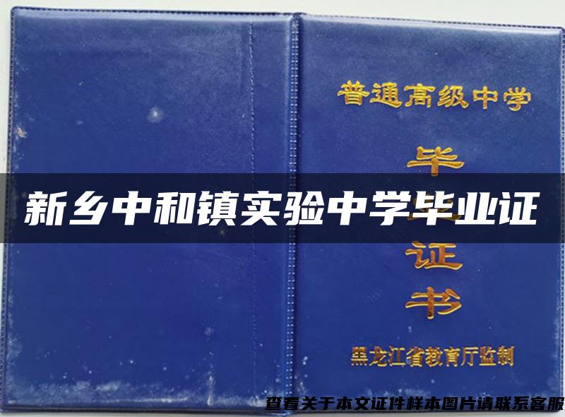 新鄉中和鎮實驗中學畢業證