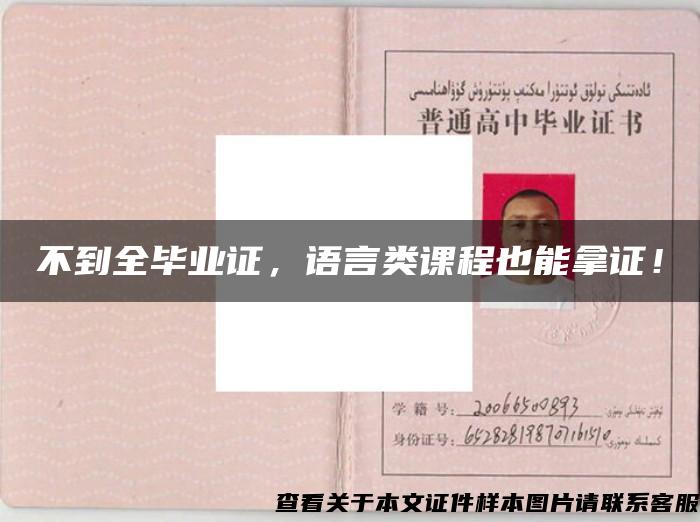 不到全畢業證，語言類課程也能拿證！
