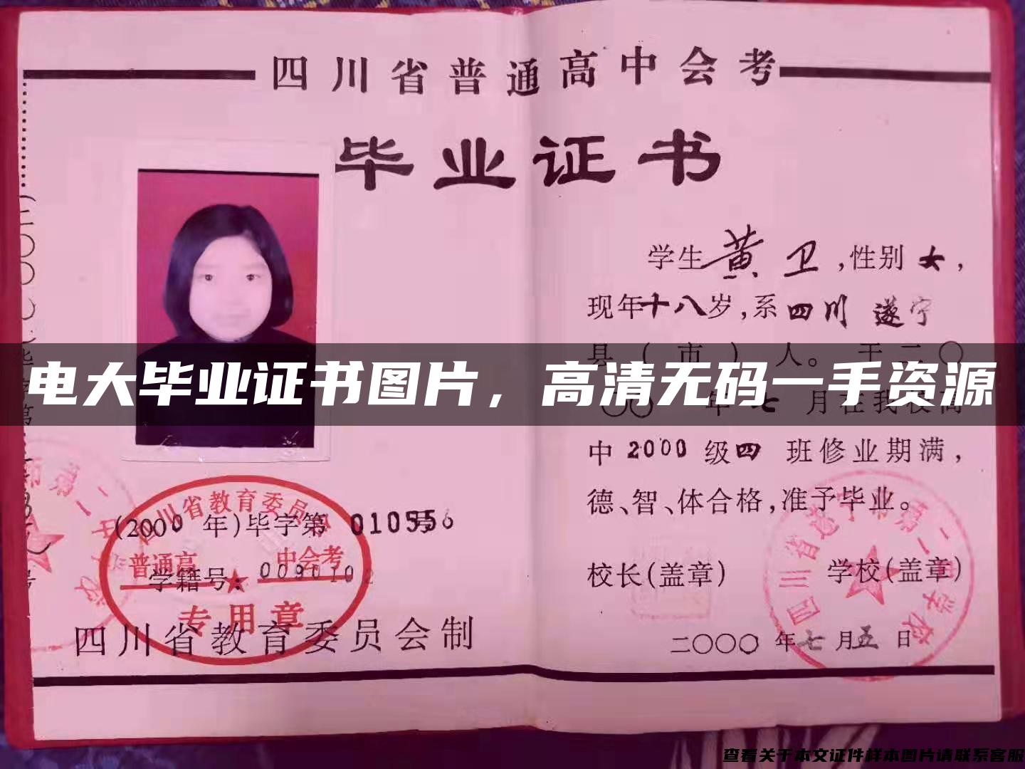 電大畢業證書圖片，高清無碼一手資源