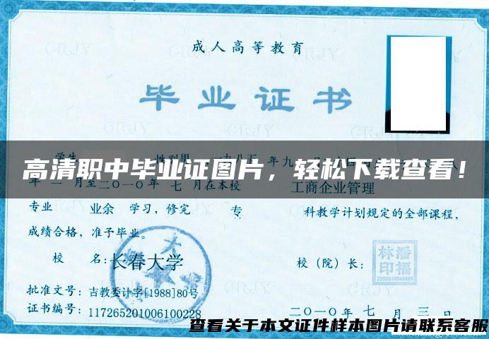 高清職中畢業證圖片，輕松下載查看！