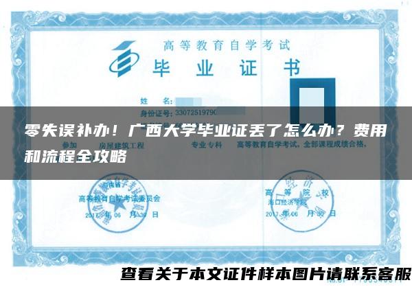零失誤補辦！廣西大學畢業證丟了怎么辦？費用和流程全攻略
