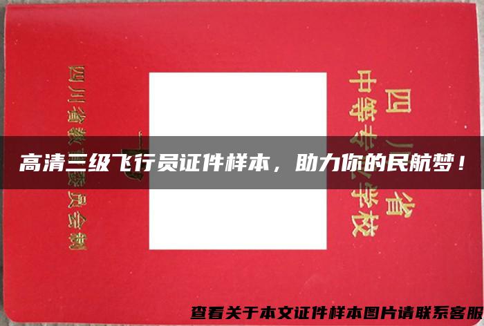 高清三級飛行員證件樣本，助力你的民航夢！