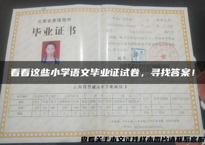 看看這些小學語文畢業證試卷，尋找答案！
