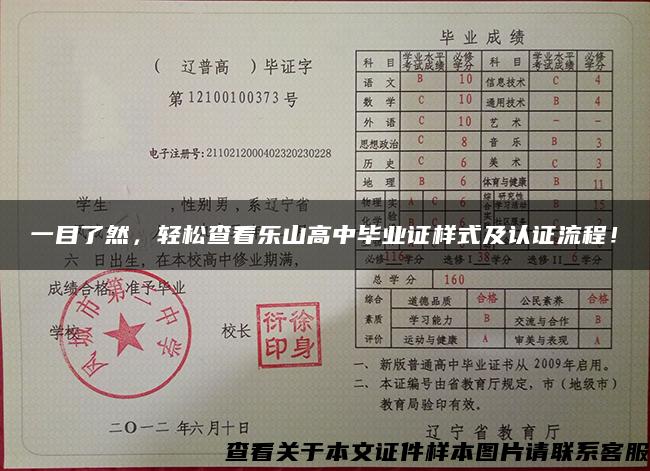 一目了然，輕松查看樂山高中畢業證樣式及認證流程！