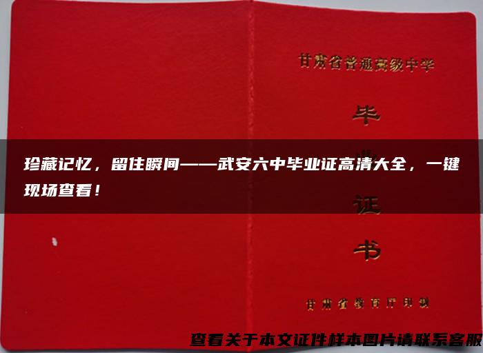 珍藏記憶，留住瞬間——武安六中畢業證高清大全，一鍵現場查看！