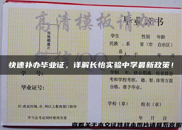 快速補辦畢業證，詳解長怡實驗中學最新政策！