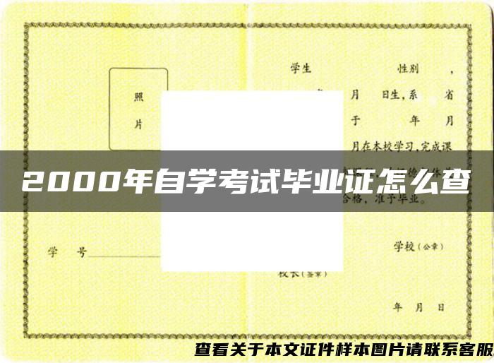 2000年自學考試畢業證怎么查