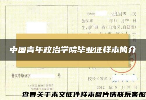 中國青年政治學院畢業證樣本簡介